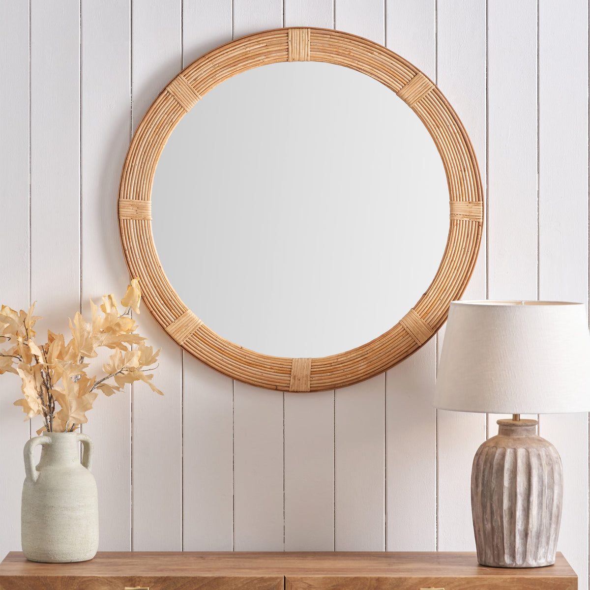 Amara Natural Rattan Framed Wall Mirror