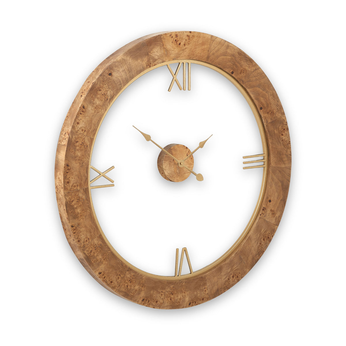 Newborough Burr Wood Effect Wall Clock