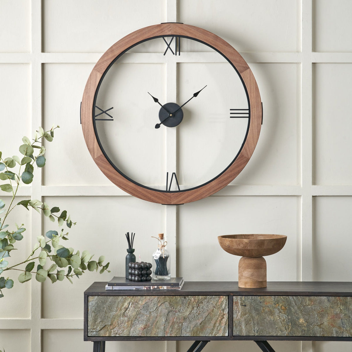 Vermont Walnut Wood Effect Wall Clock