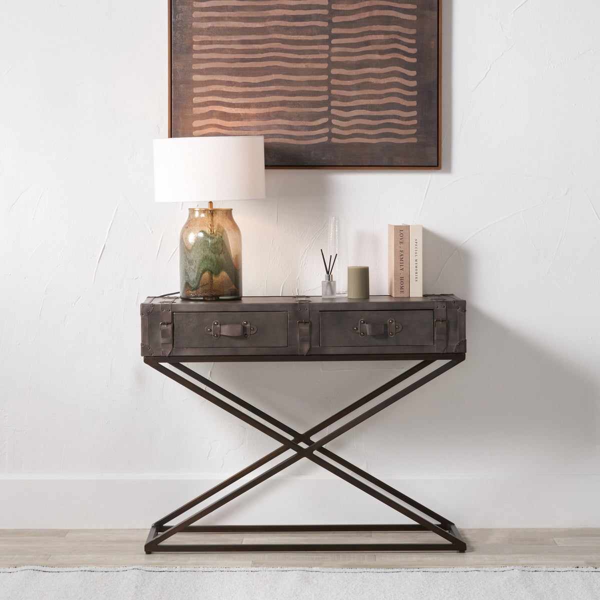 Adriano Leather Console Table