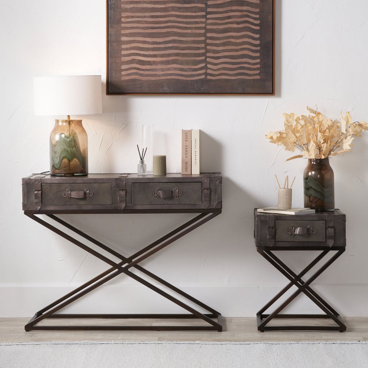 Adriano Leather Console Table