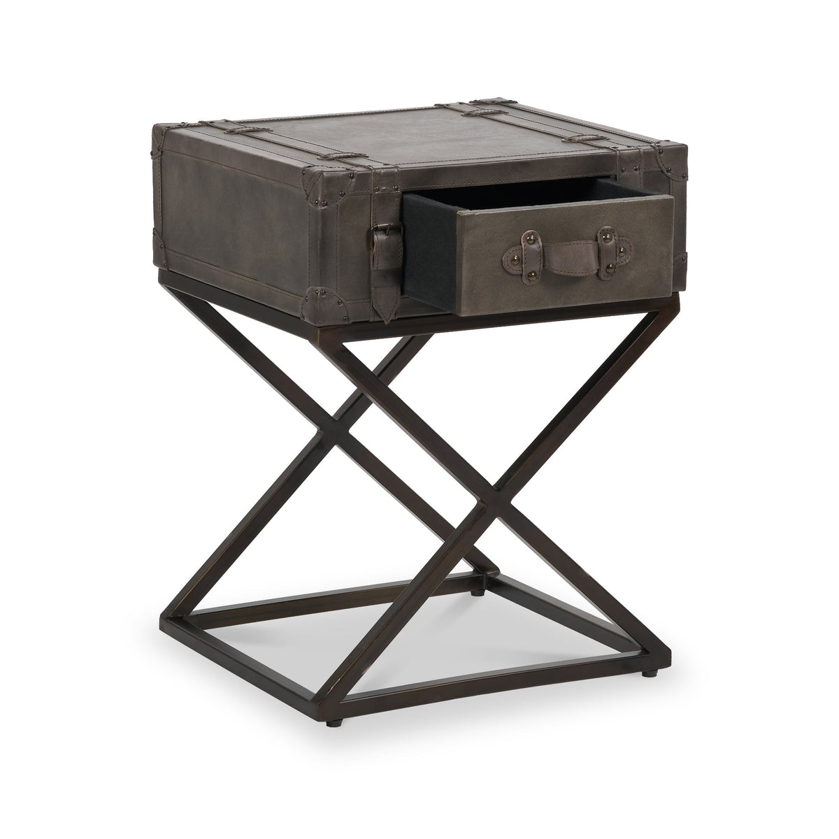 Adriano Leather Side Table