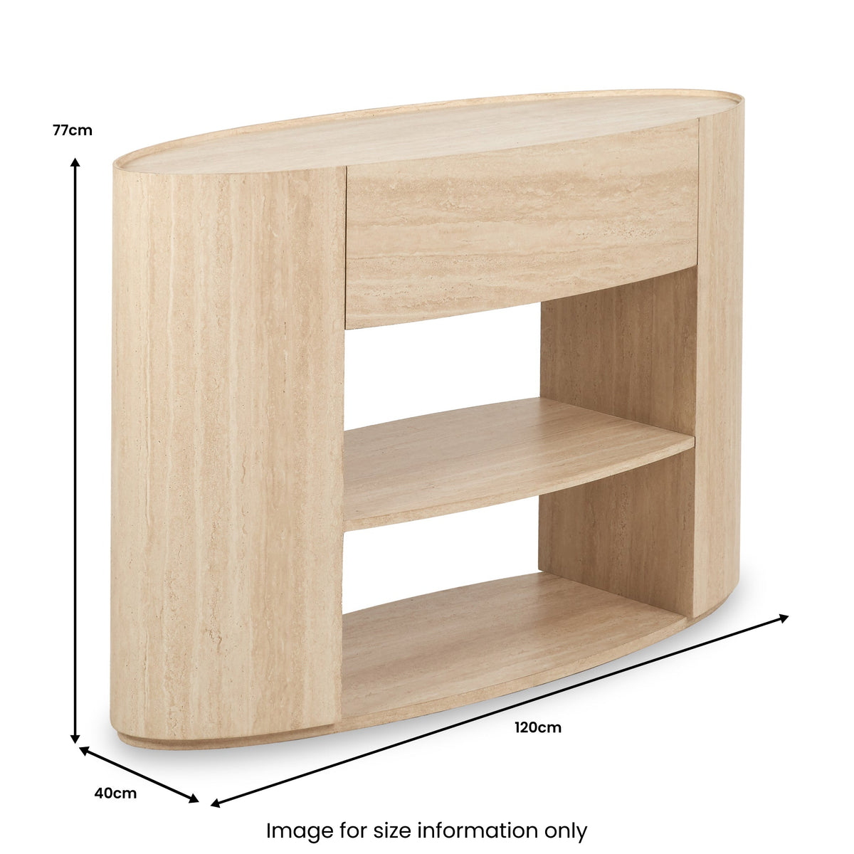 Tivoli Travertine Effect 1 Drawer Console Table