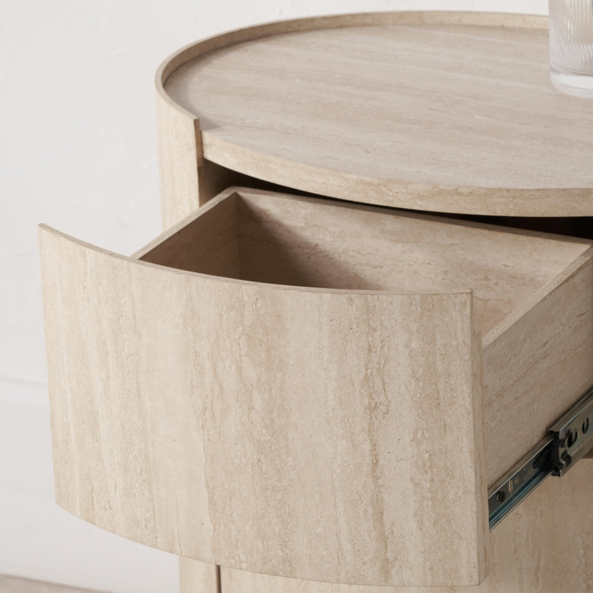 Tivoli Travertine Effect 1 Drawer Bedside Table