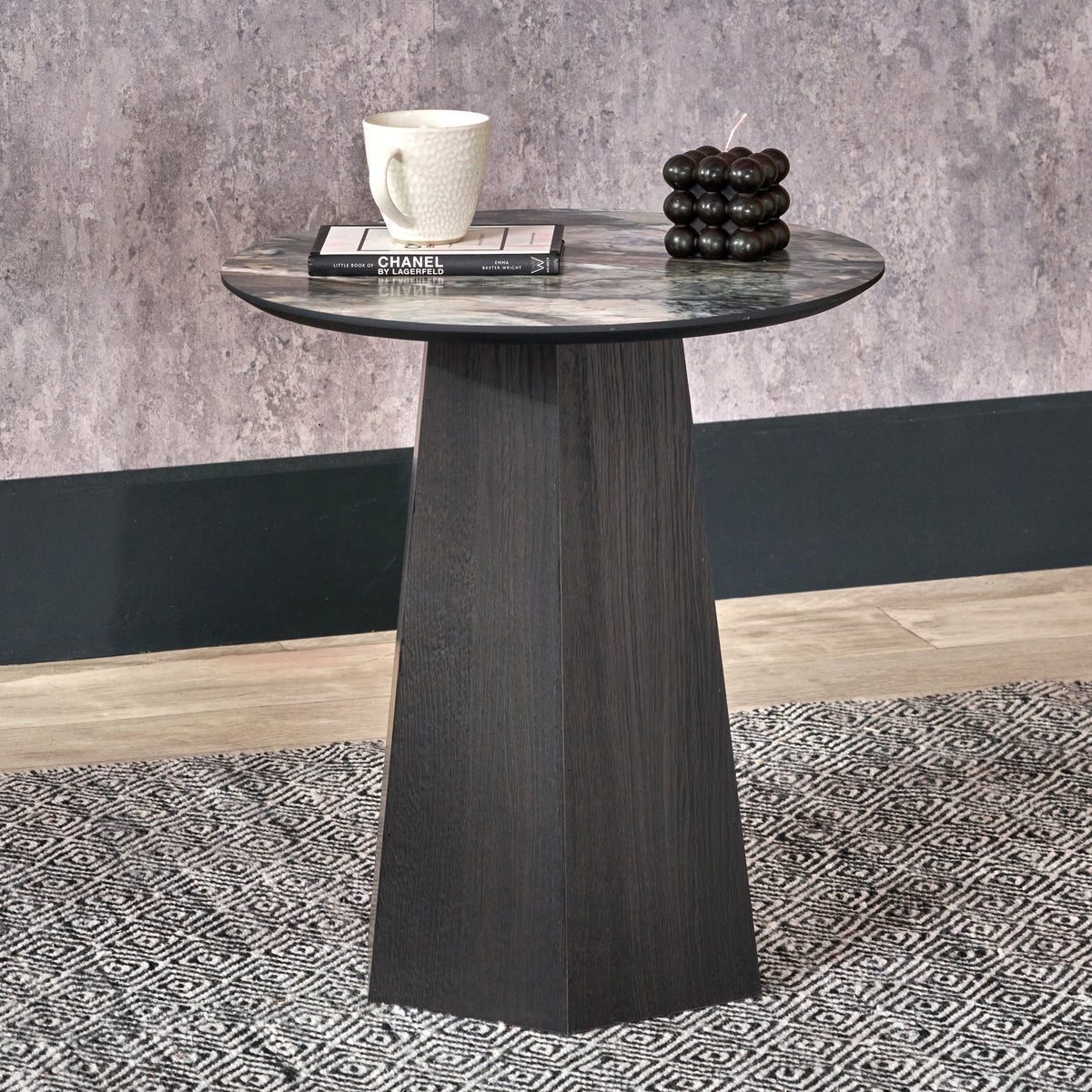 Myana Marble Effect Side Table