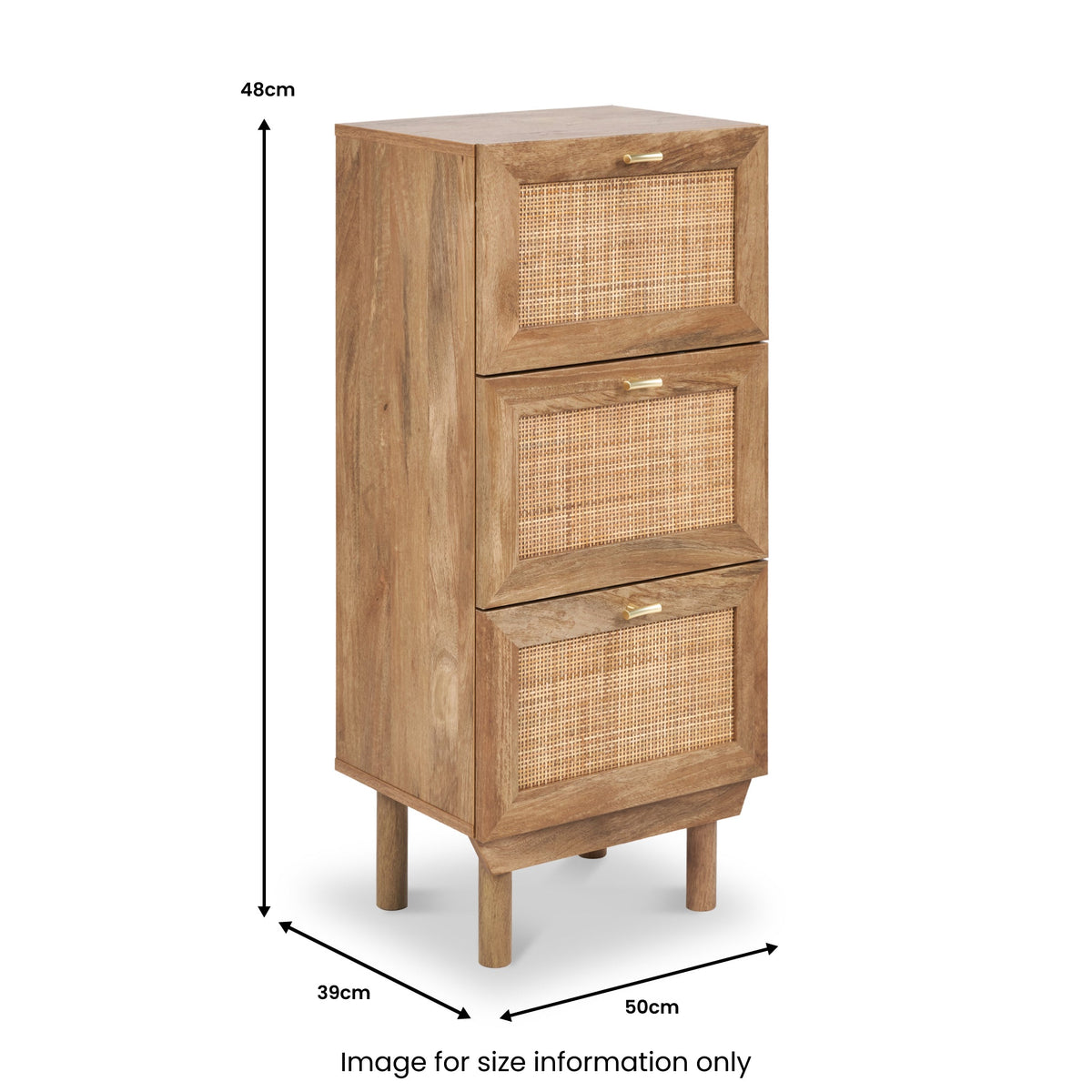 Henrik Natural Rattan 3 Drawer Chest