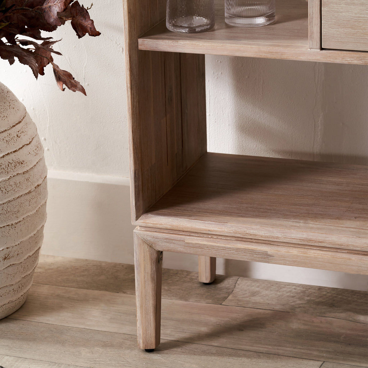 Gio White Sand Acacia Bookcase