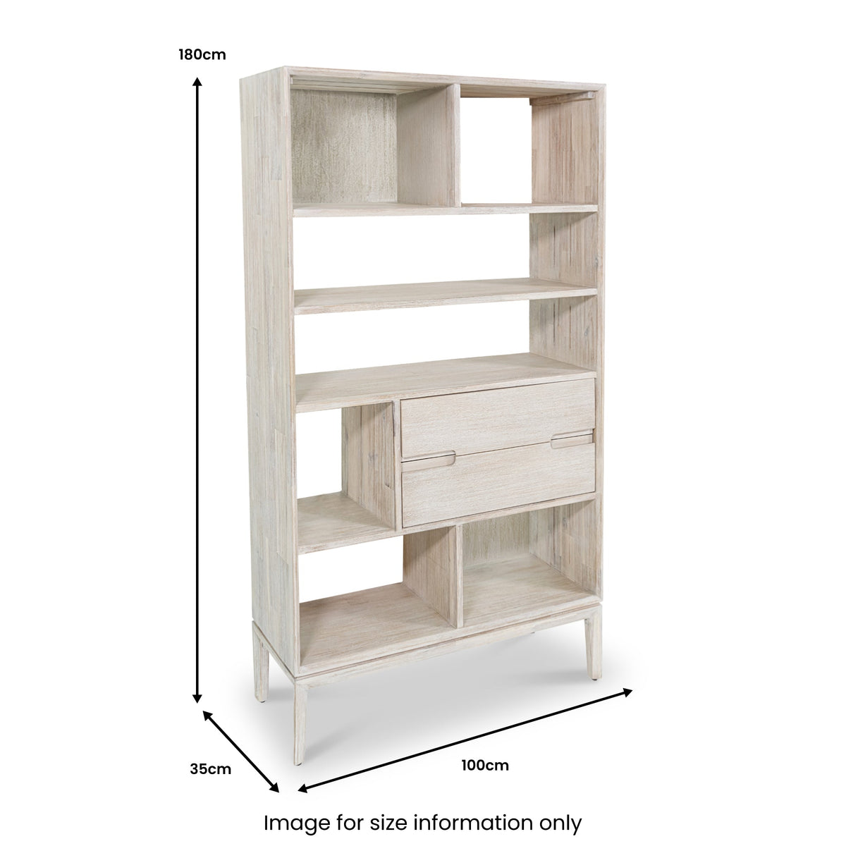 Gio White Sand Acacia Bookcase