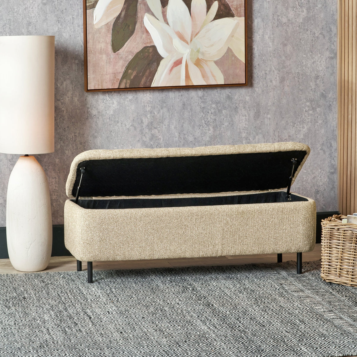 Else Buttoned Storage Ottoman