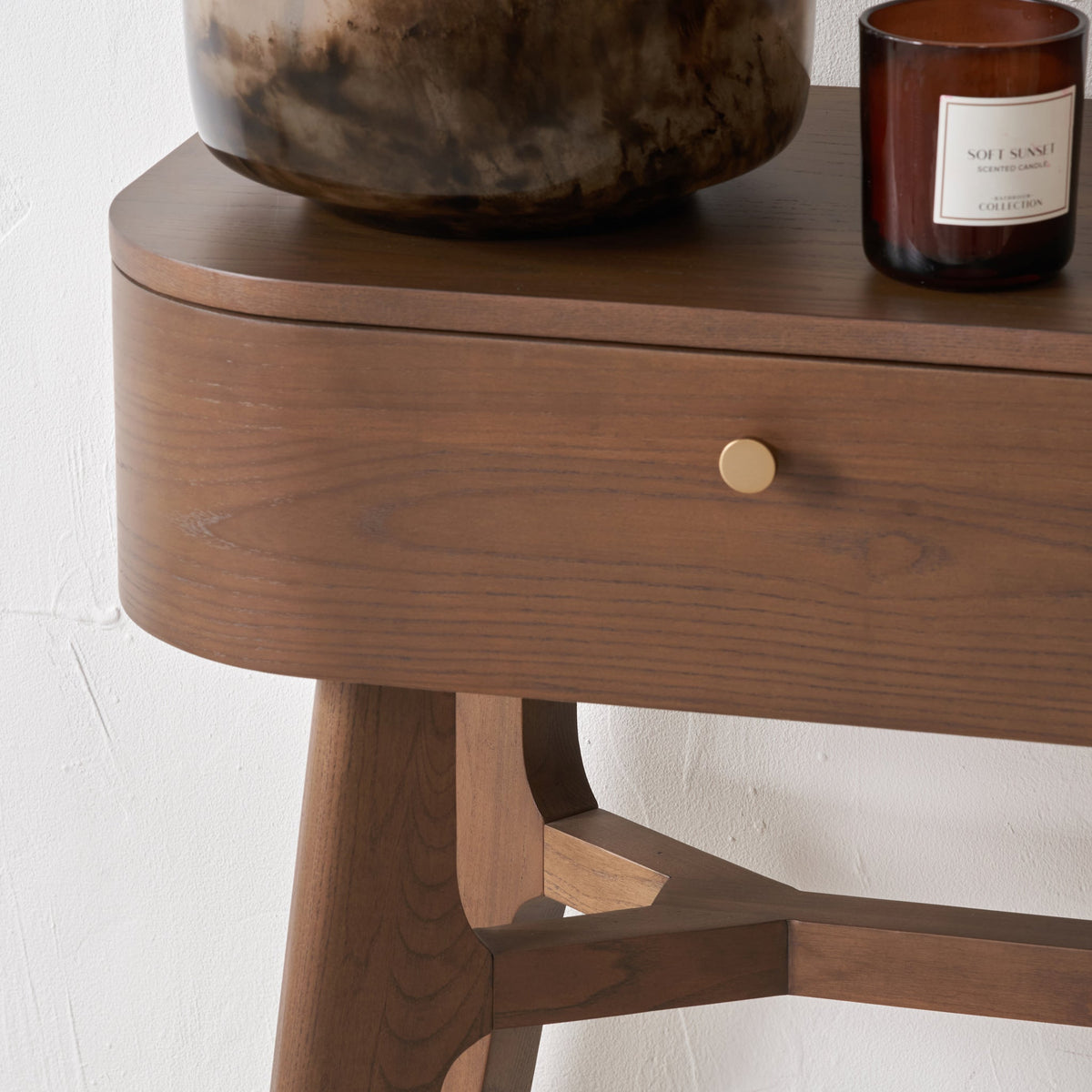 Elias Dark Ash 2 Drawer Console Table