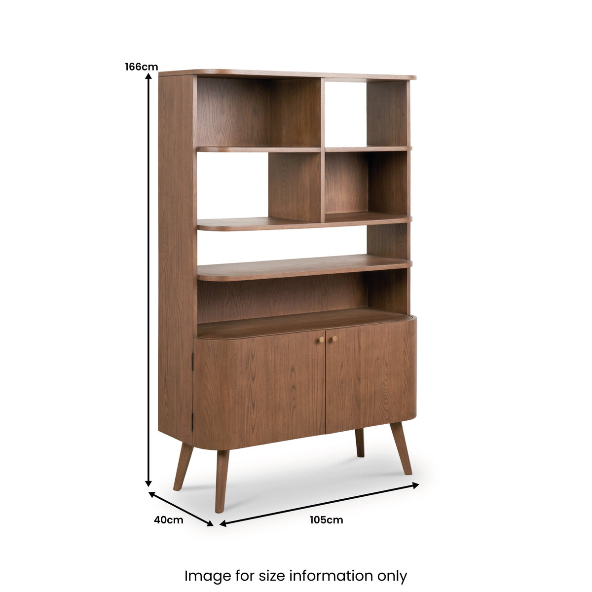 Elias Dark Ash 2 Door Shelving Unit