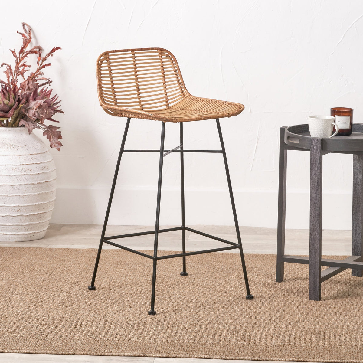 Rattan Core Bar Stool