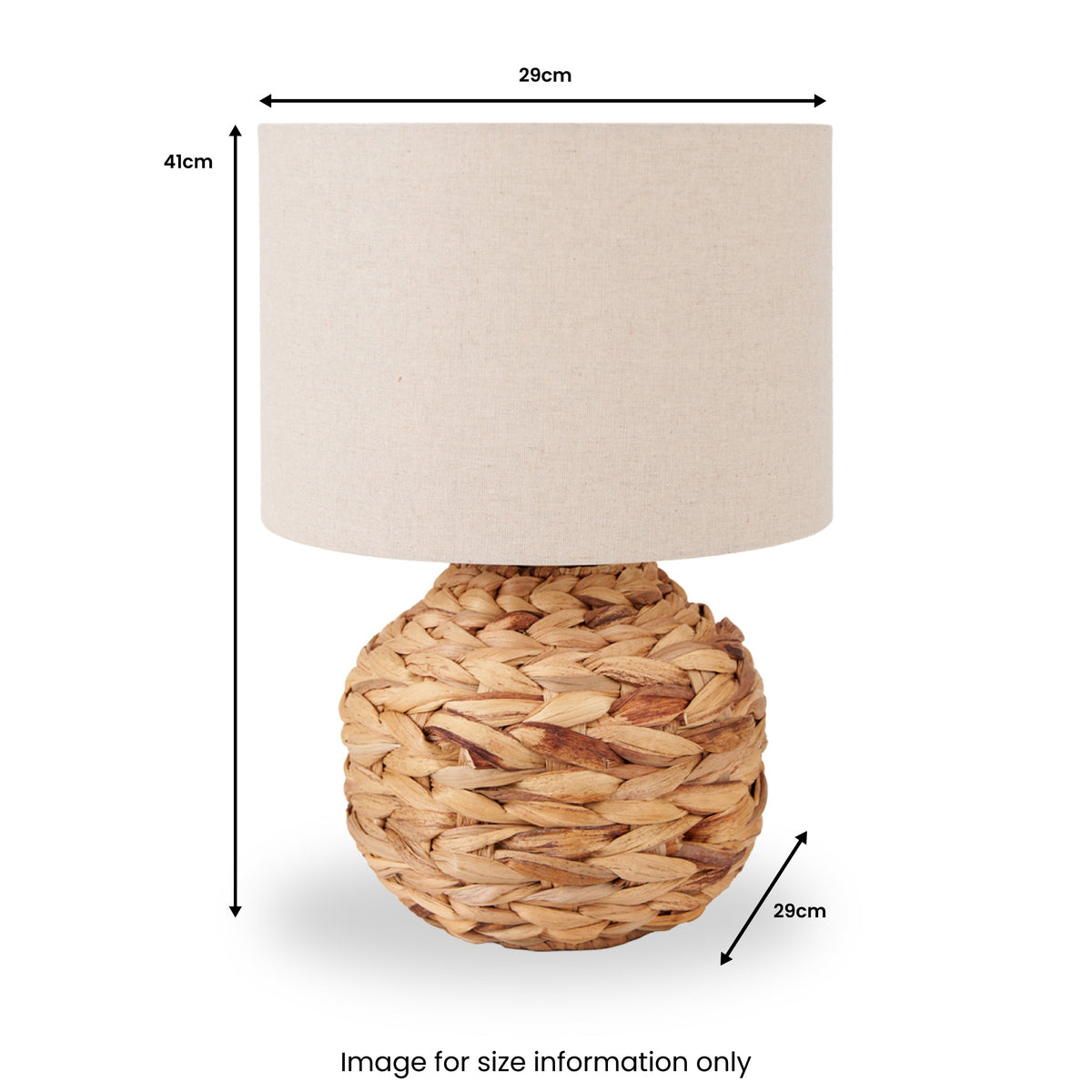 Zadi Natural Plaited Water Hyacinth Table Lamp
