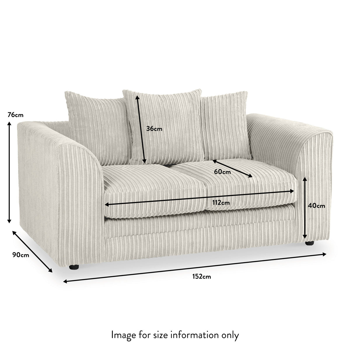 Bletchley Jumbo Cord 2 Seater Sofa