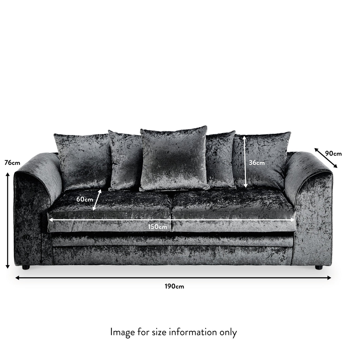 Tamara Crushed Velvet 3 Seater Sofa