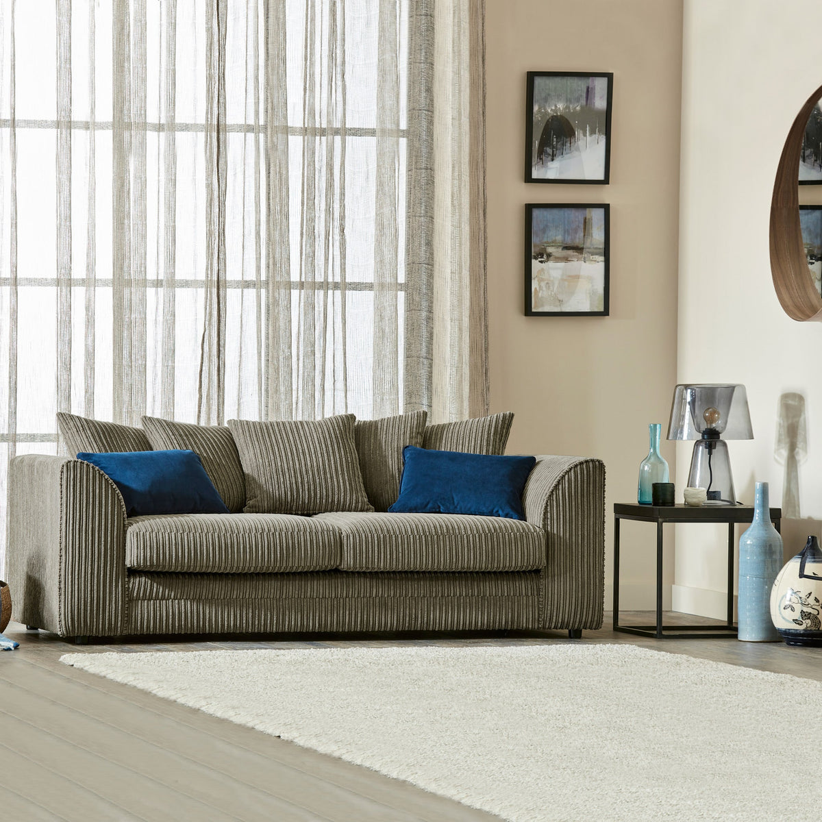 Bletchley Jumbo Cord 3 Seater Sofa