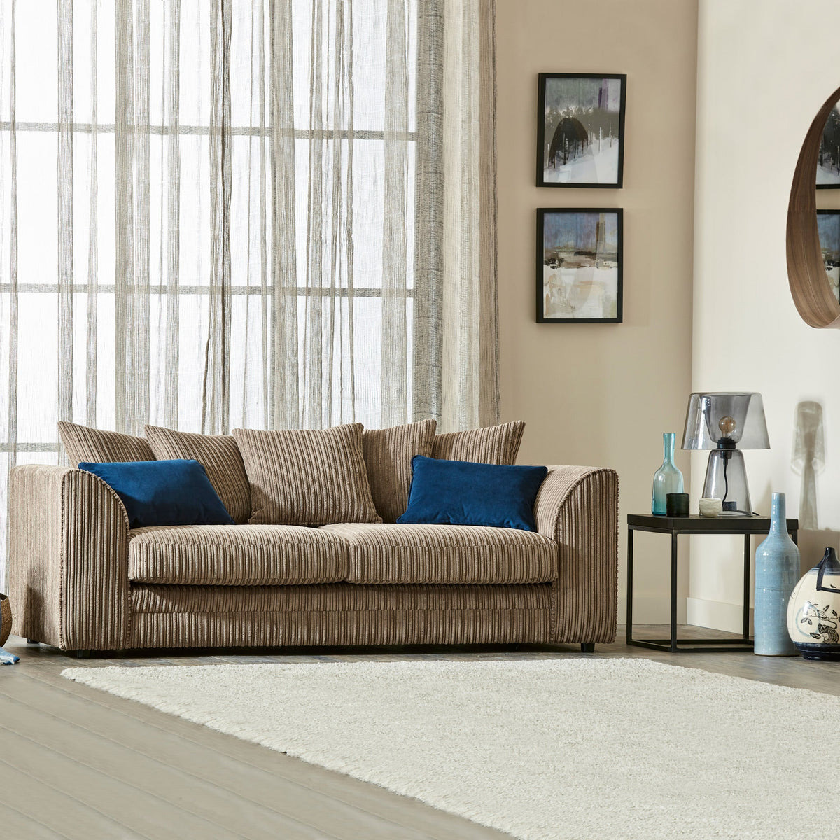 Bletchley Jumbo Cord 3 Seater Sofa