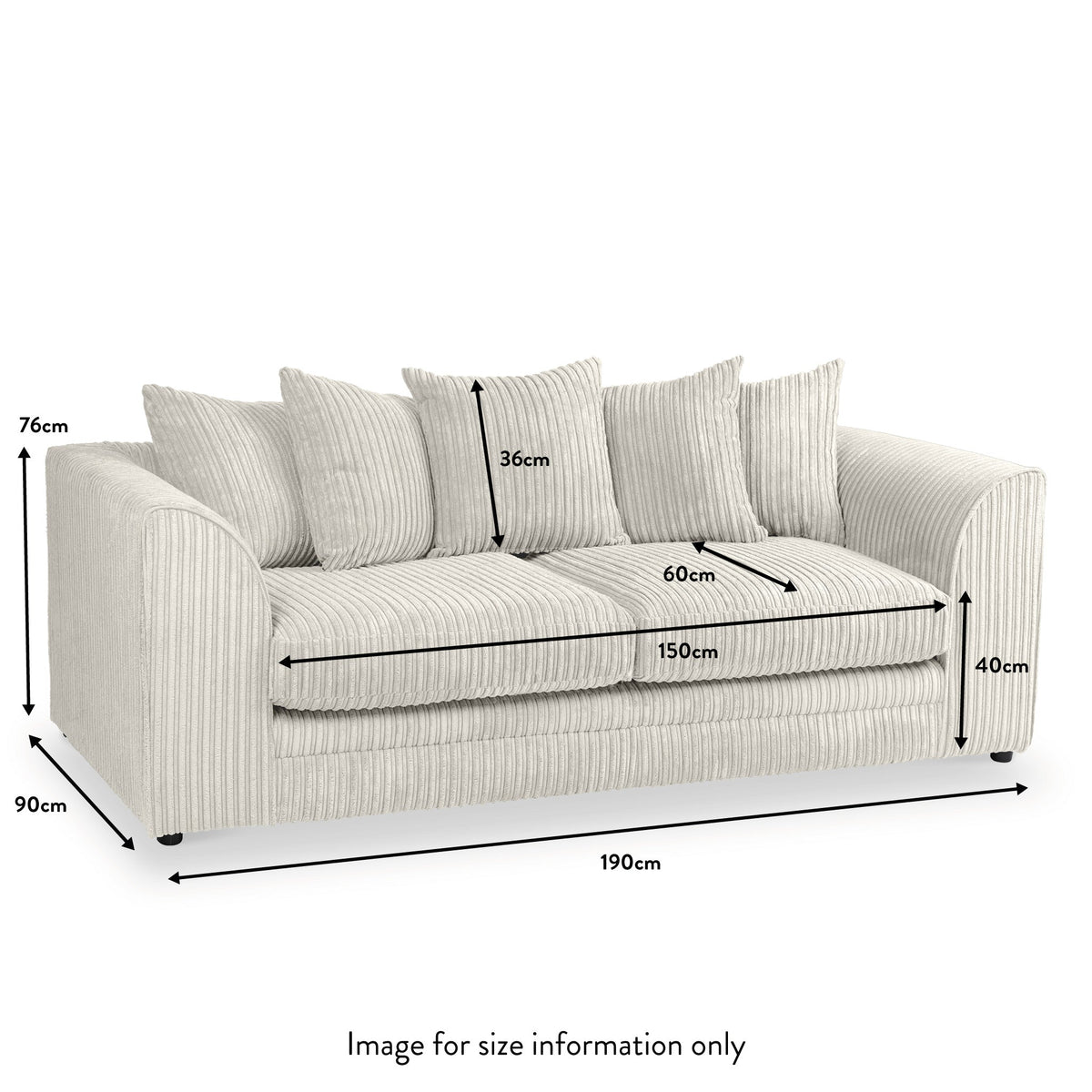 Bletchley Jumbo Cord 3 Seater Sofa
