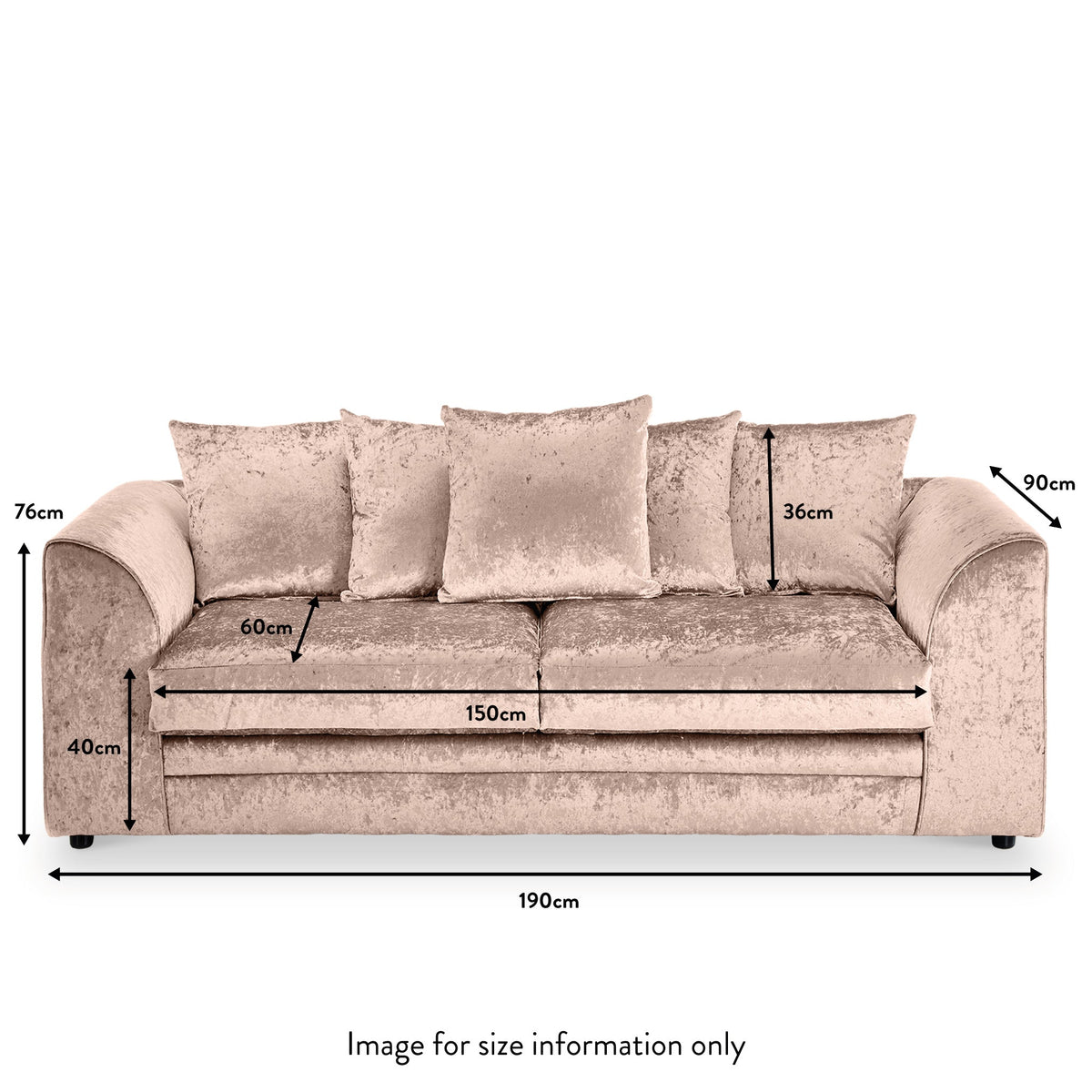 Tamara Crushed Velvet 3 Seater Sofa