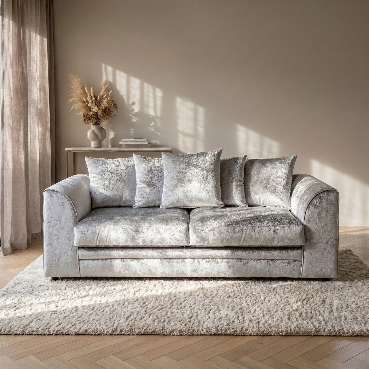 Tamara Crushed Velvet 3 Seater Sofa