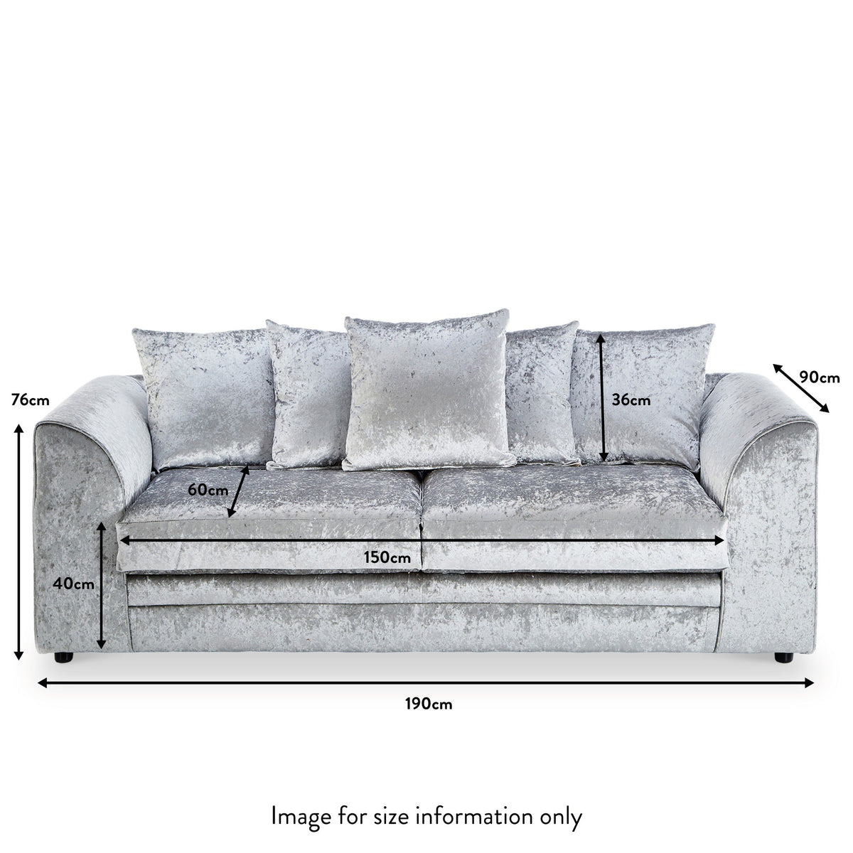 Tamara Crushed Velvet 3 Seater Sofa