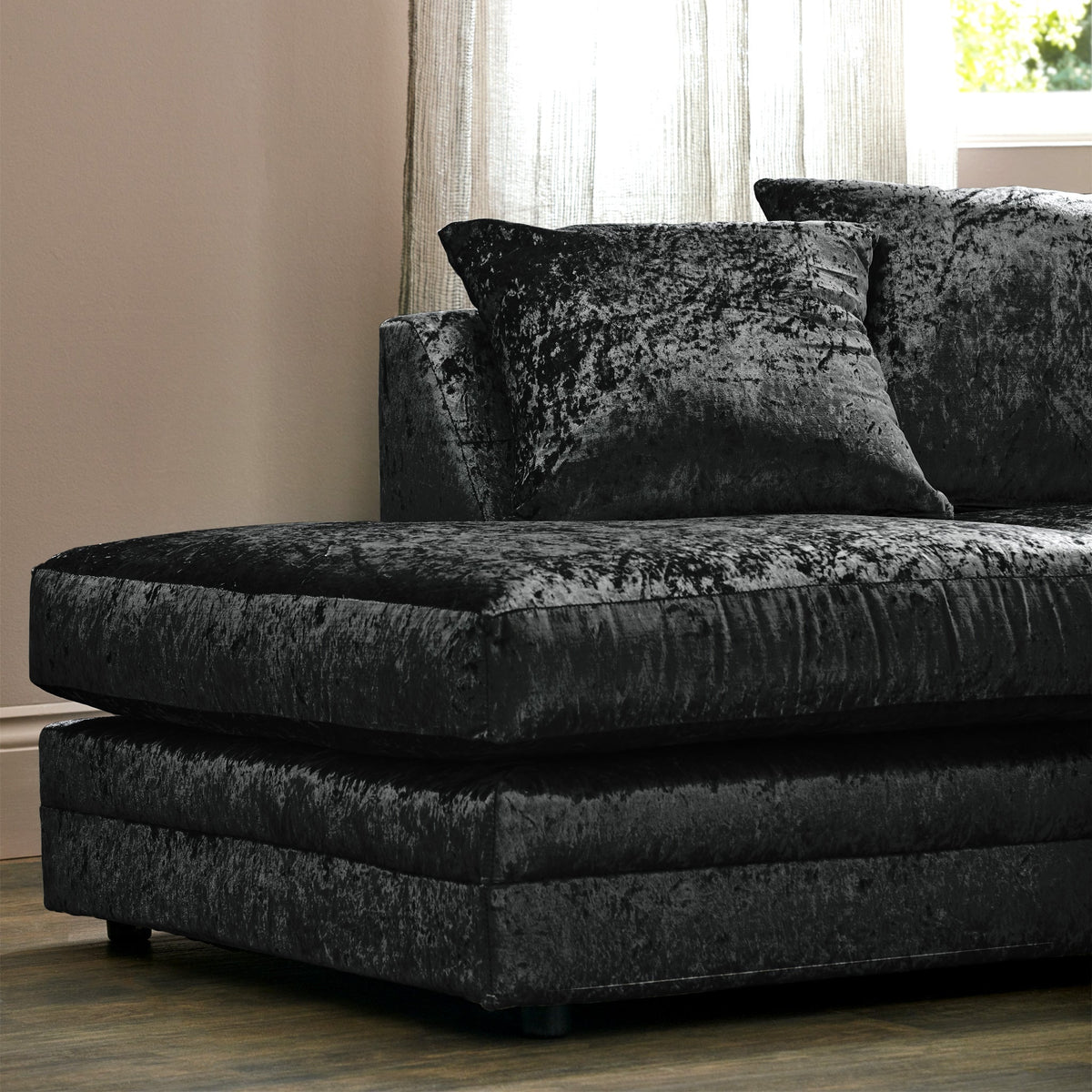 Tamara Crushed Velvet Chaise Sofa