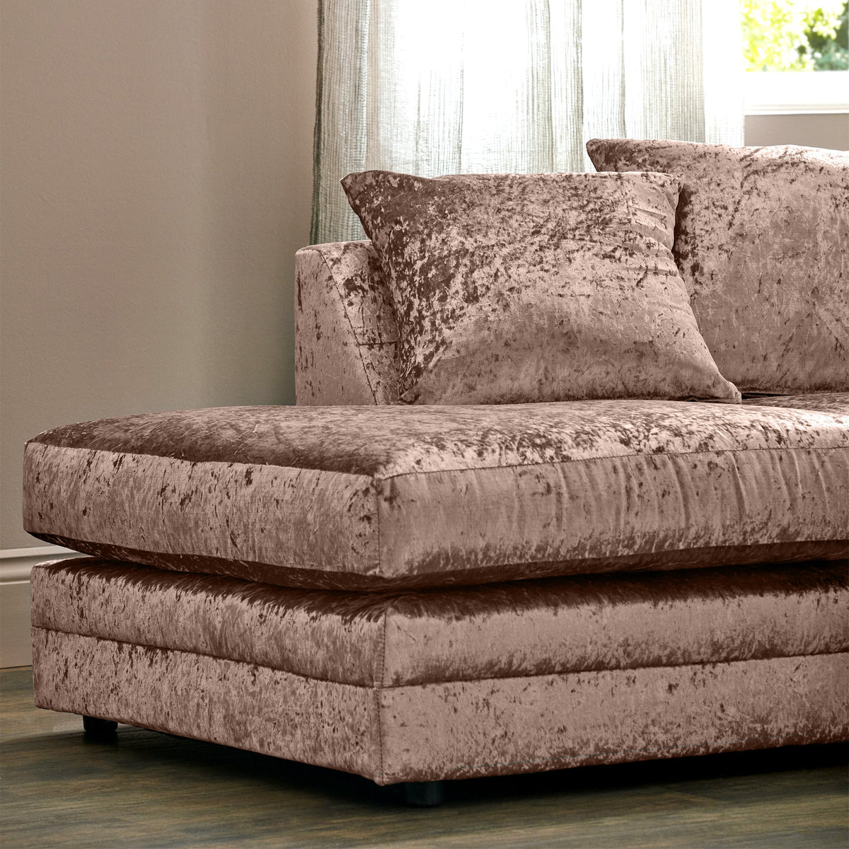 Tamara Crushed Velvet Chaise Sofa