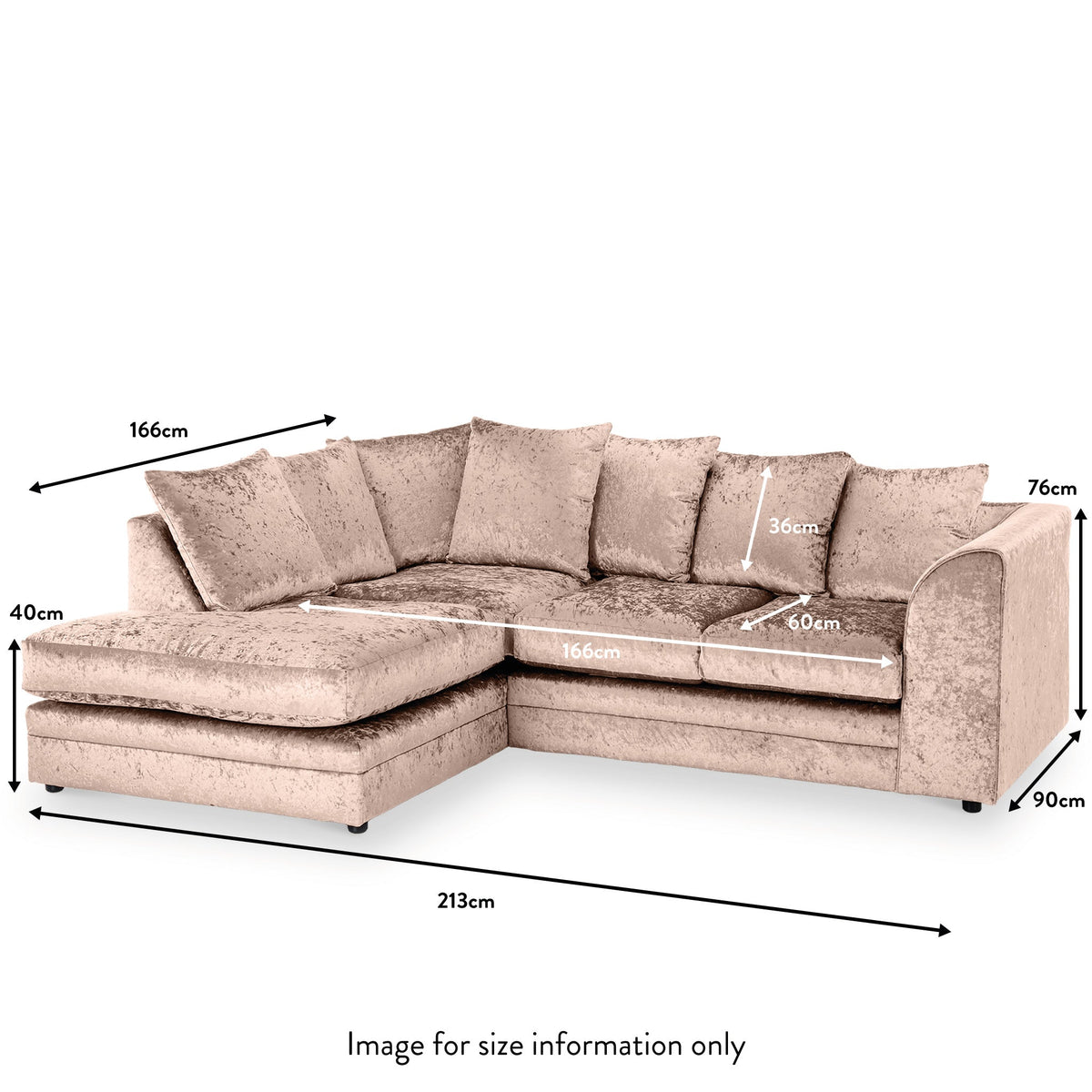 Tamara Crushed Velvet Chaise Sofa