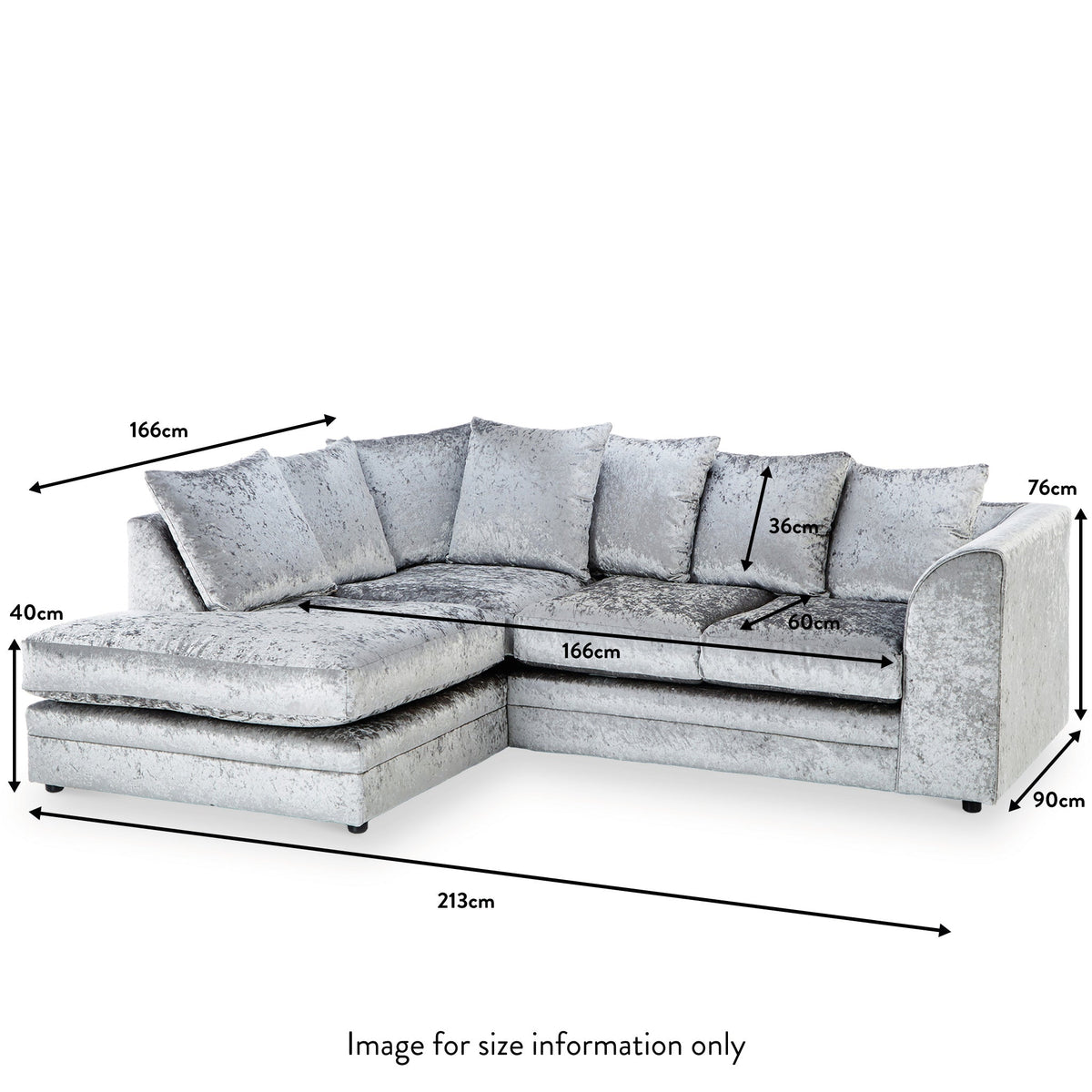 Tamara Crushed Velvet Chaise Sofa