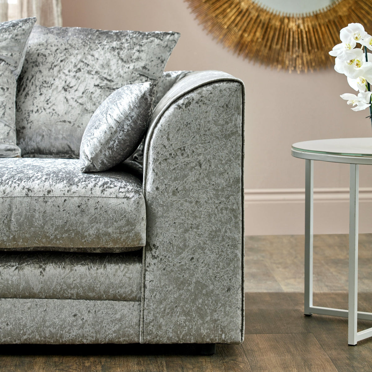 Tamara Crushed Velvet Chaise Sofa