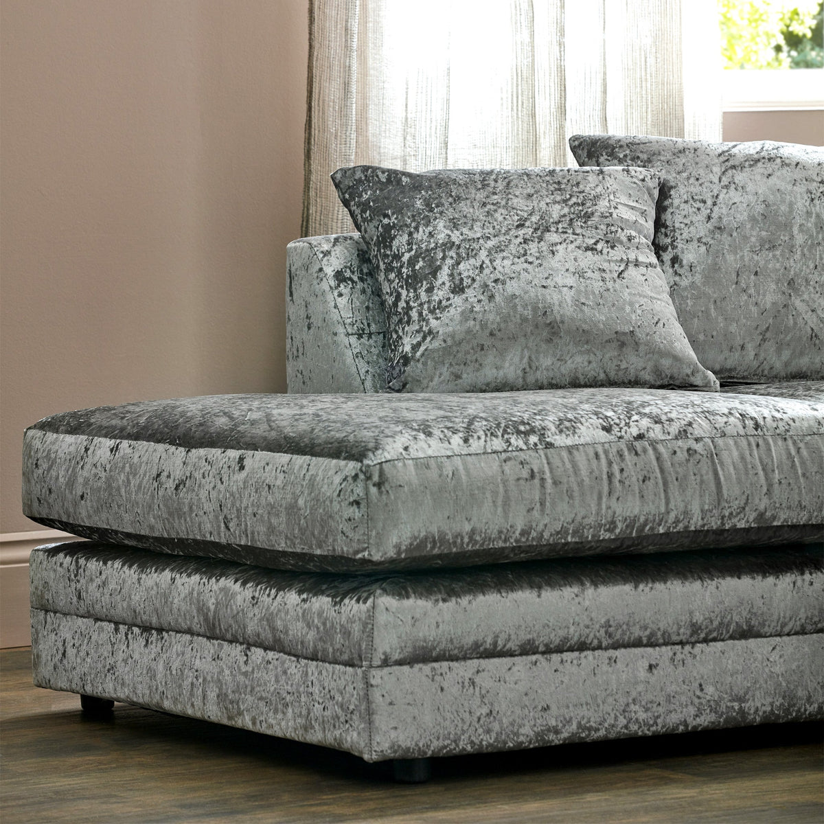 Tamara Crushed Velvet Chaise Sofa