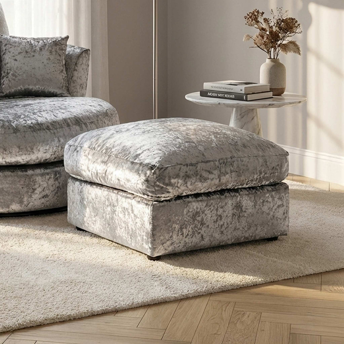 Tamara Crushed Velvet Footstool