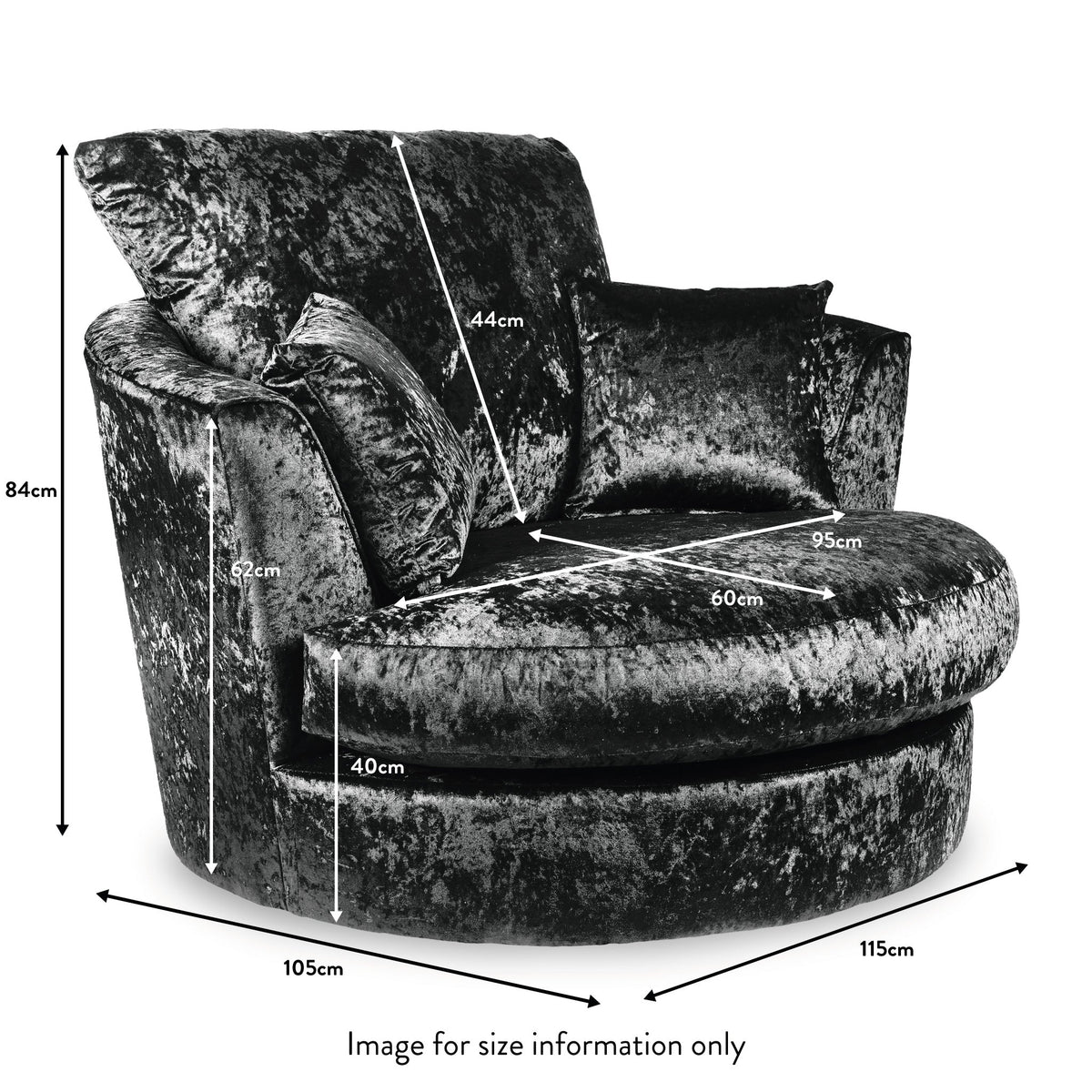 Tamara Crushed Velvet Swivel Chair