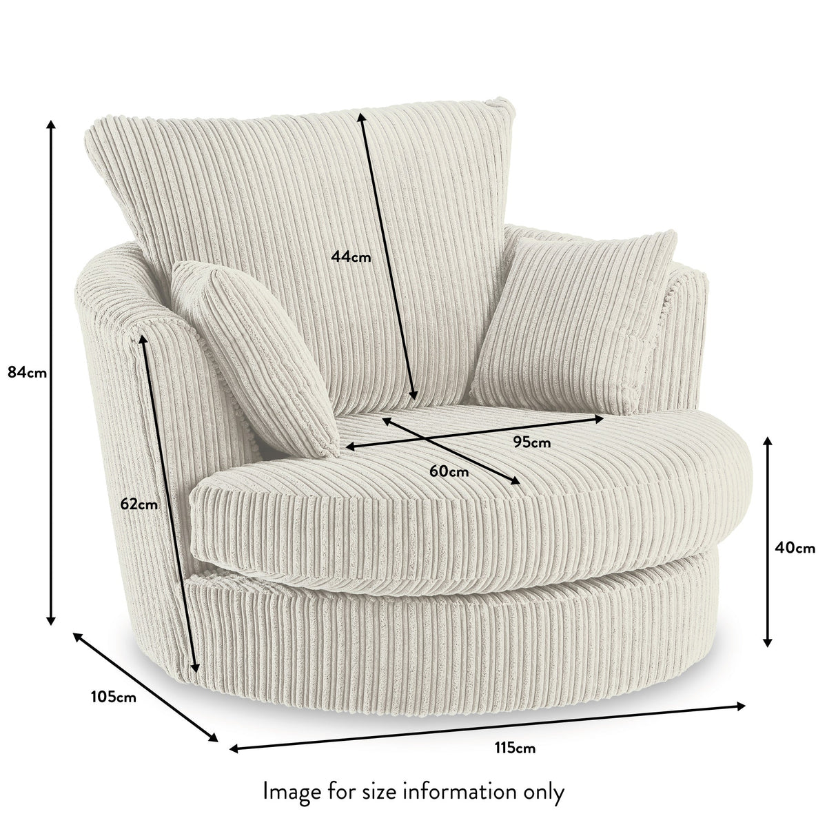 Bletchley Jumbo Cord Swivel Chair