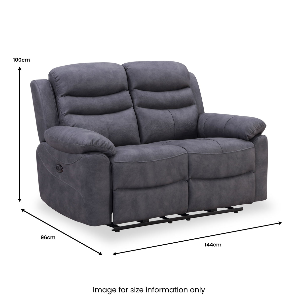 Conway Charcoal Power Reclining 2 Seater Sofa