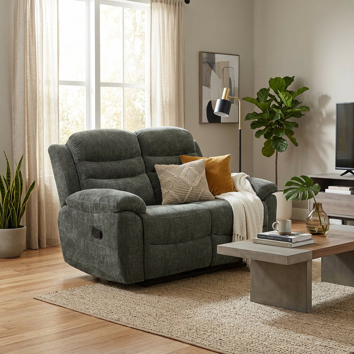 Conway Chenille Reclining 2 Seater Sofa