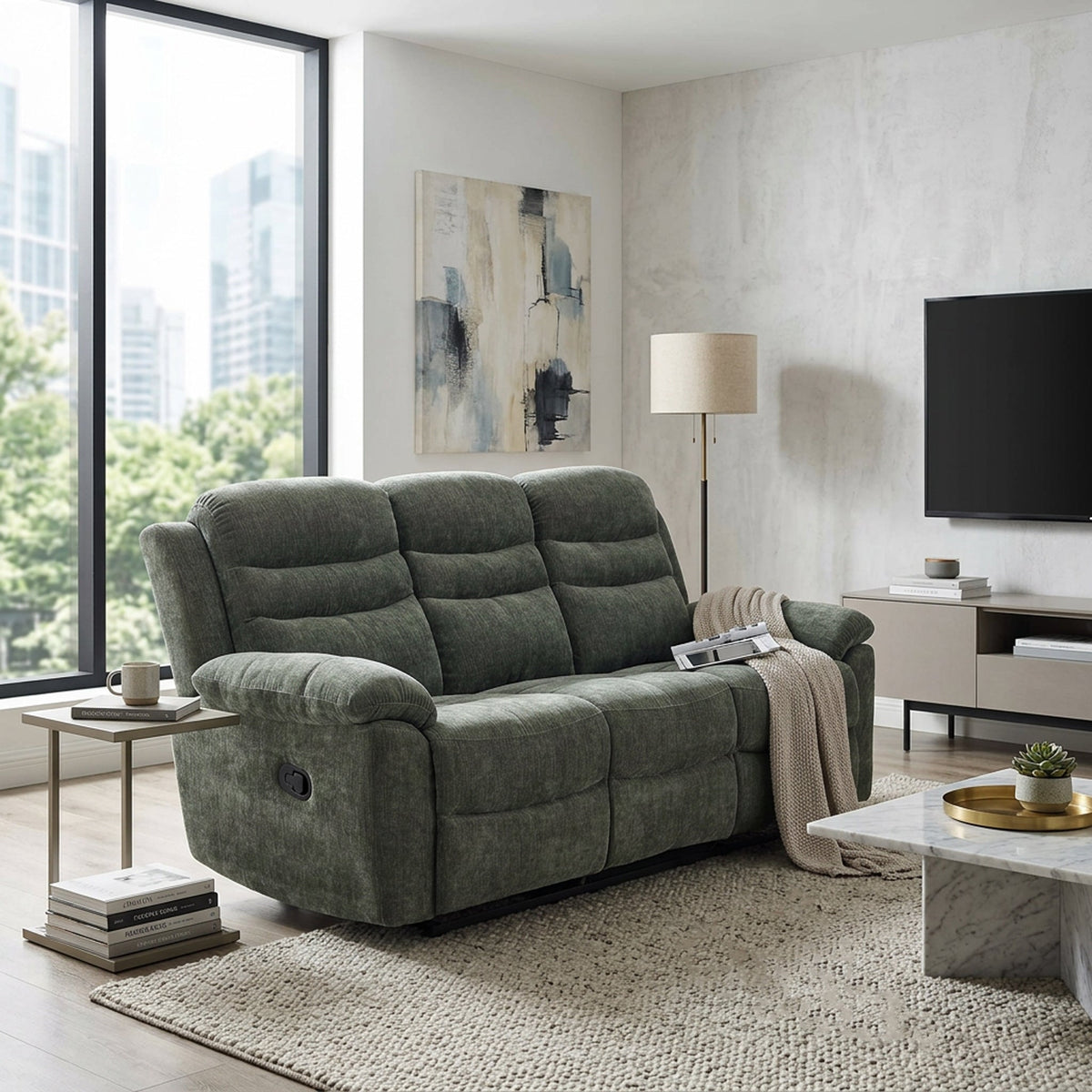 Conway Chenille Reclining 3 Seater Sofa