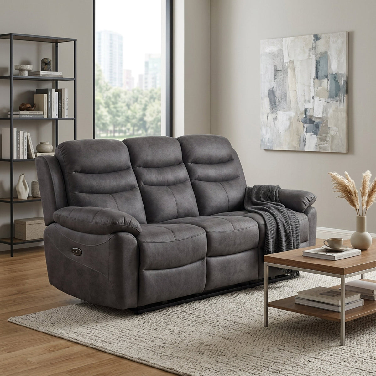 Conway Power Reclining 3 Seater Sofa with Drop Down Table