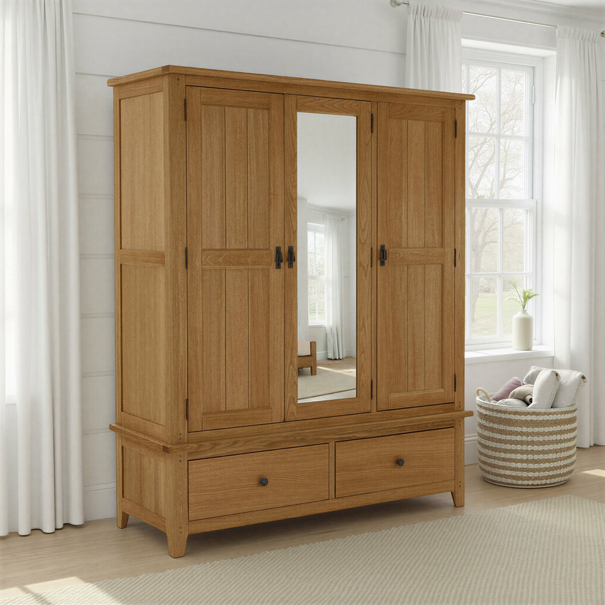 Broadway Oak Triple Wardrobe