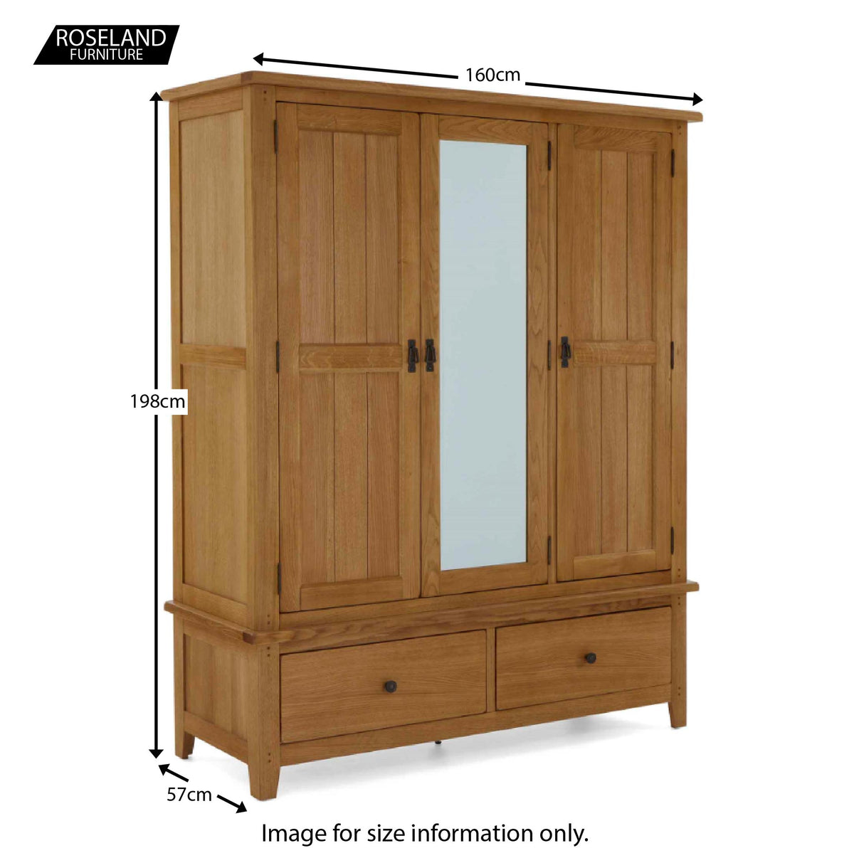 Broadway Oak Triple Wardrobe