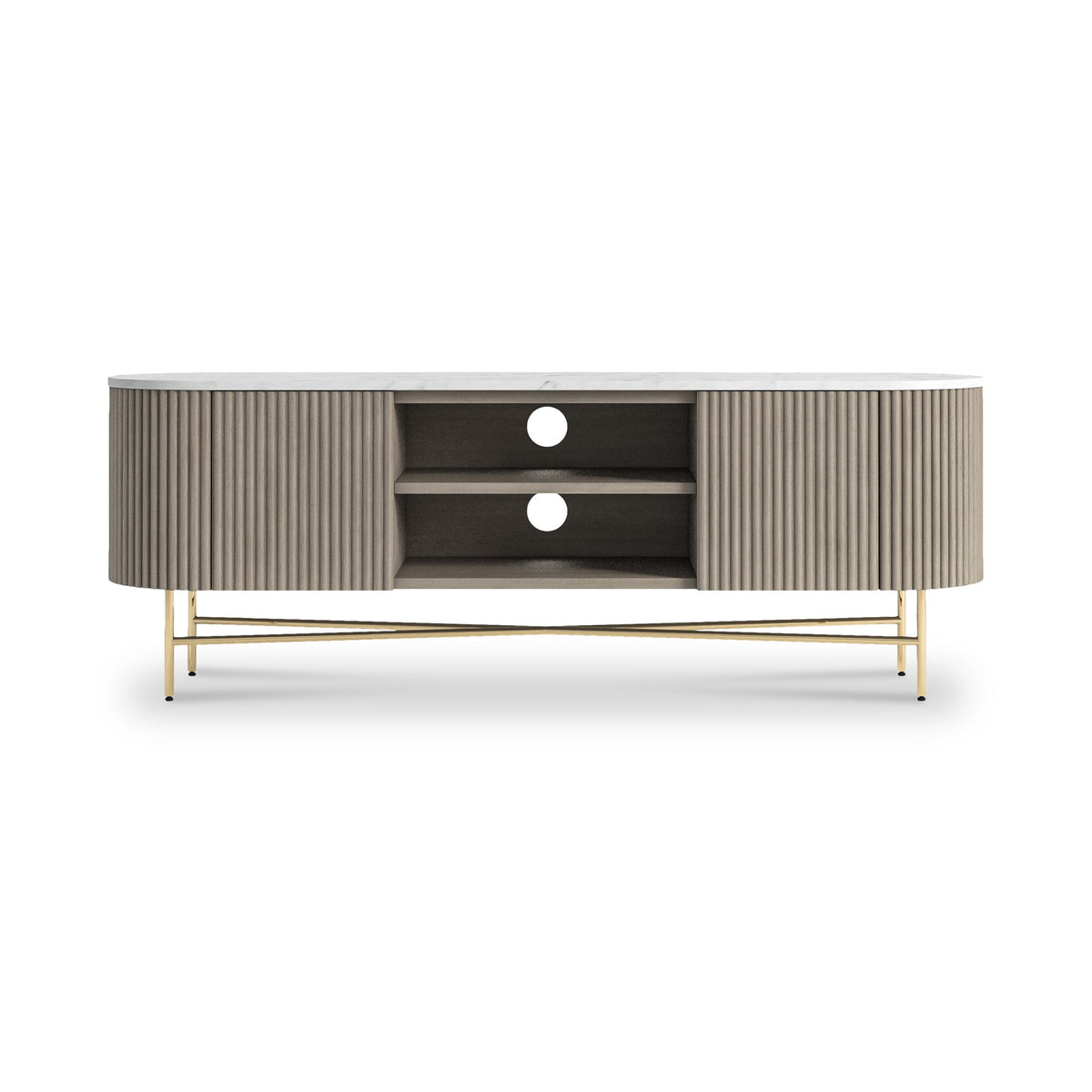 Amelie Grey Fluted Wide TV Unit