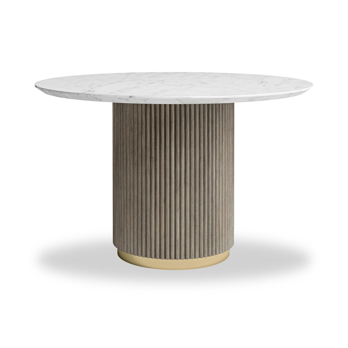Amelie Grey 120cm Fluted Round Dining Table