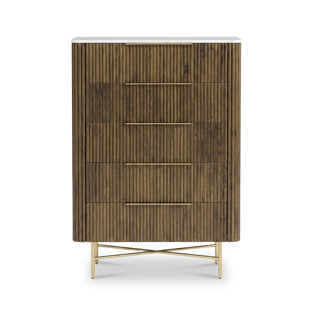 Milo Mango & Marble 5 Drawer Chest