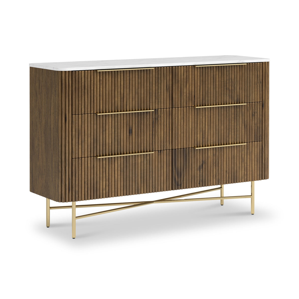 Milo Mango & Marble 6 Drawer Chest