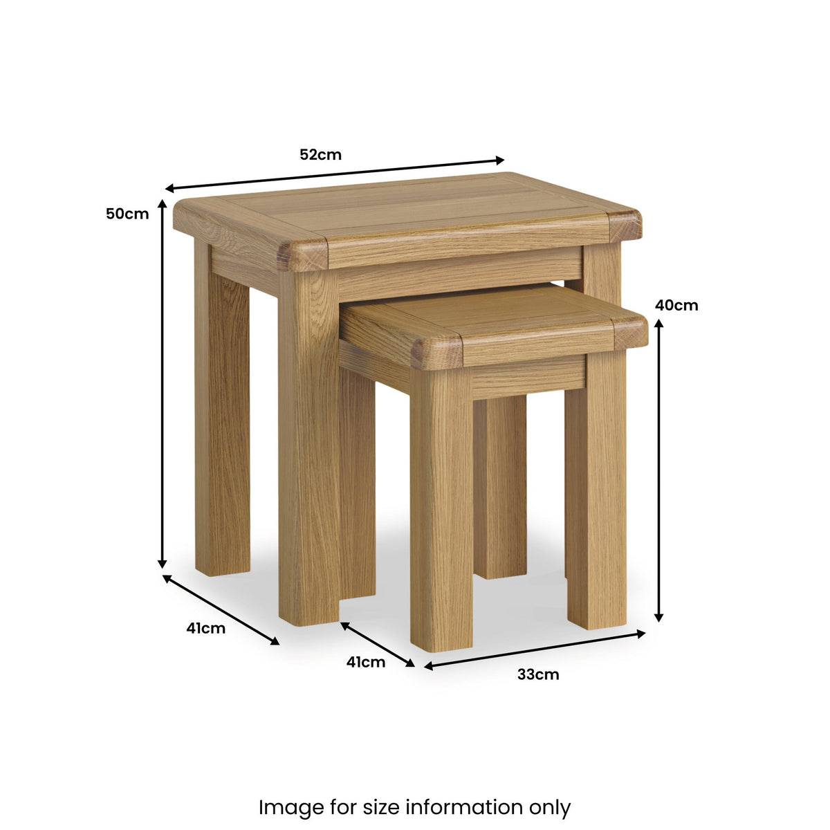 Portland Oak Nest of 2 Tables