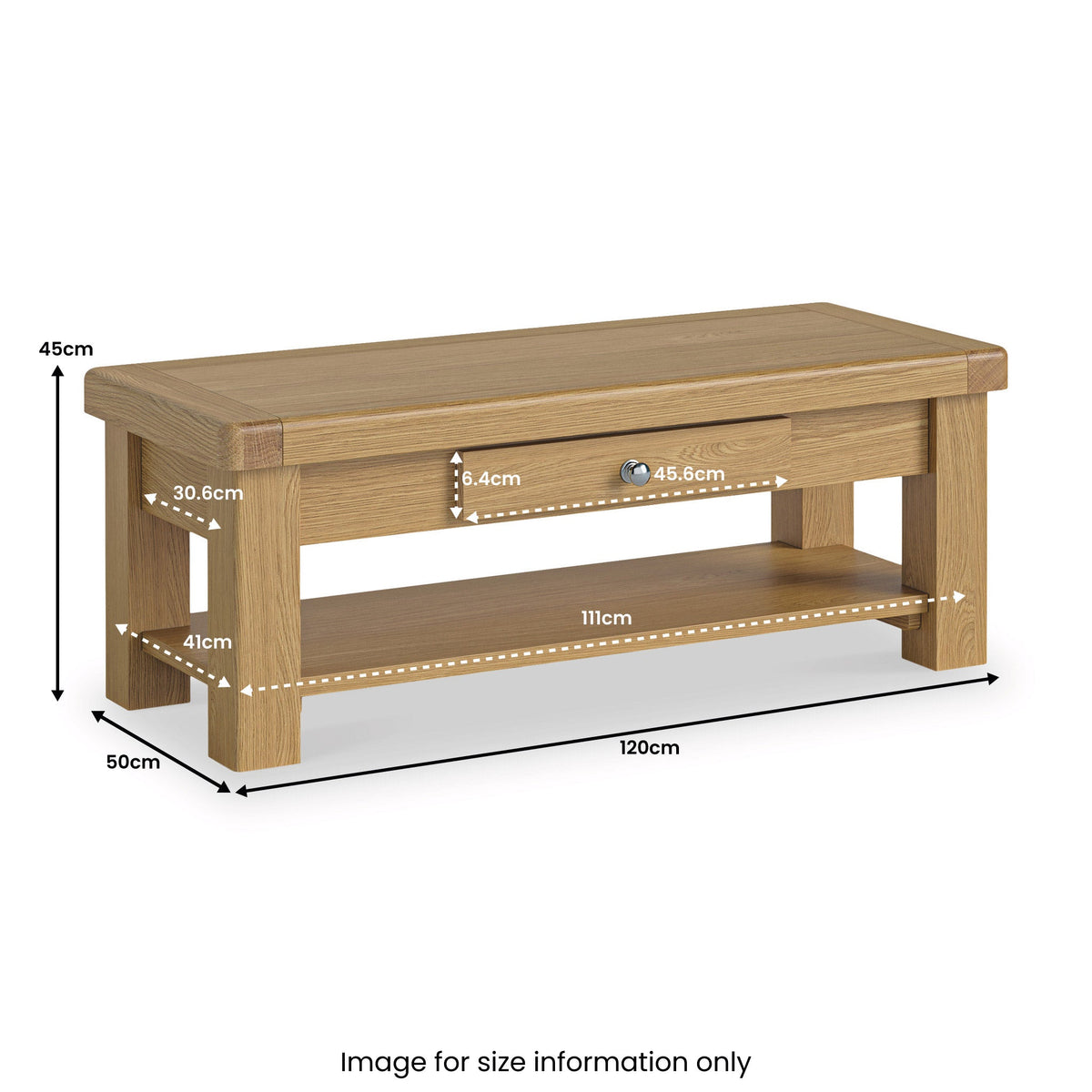 Portland Oak 1 Drawer Coffee Table