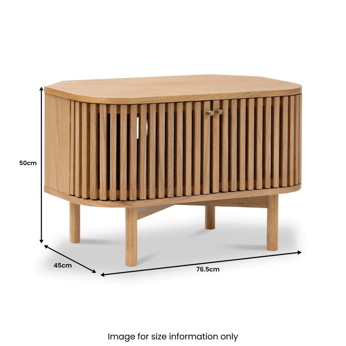 Shorwell Oak Slatted Corner TV Unit