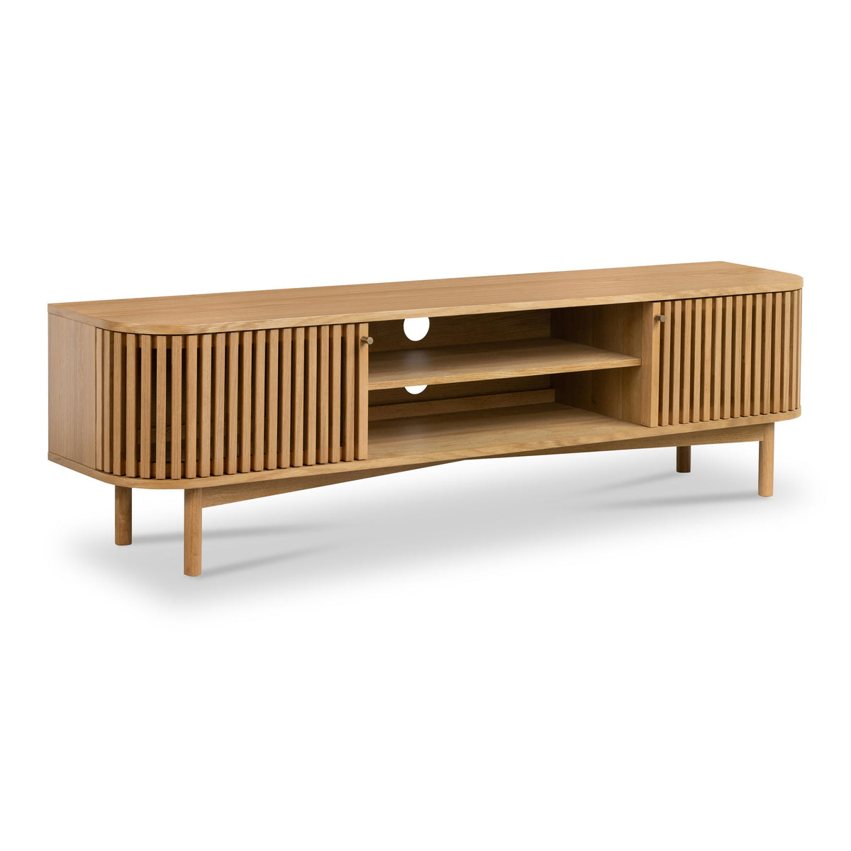 Shorwell Oak 180cm Slatted TV Unit