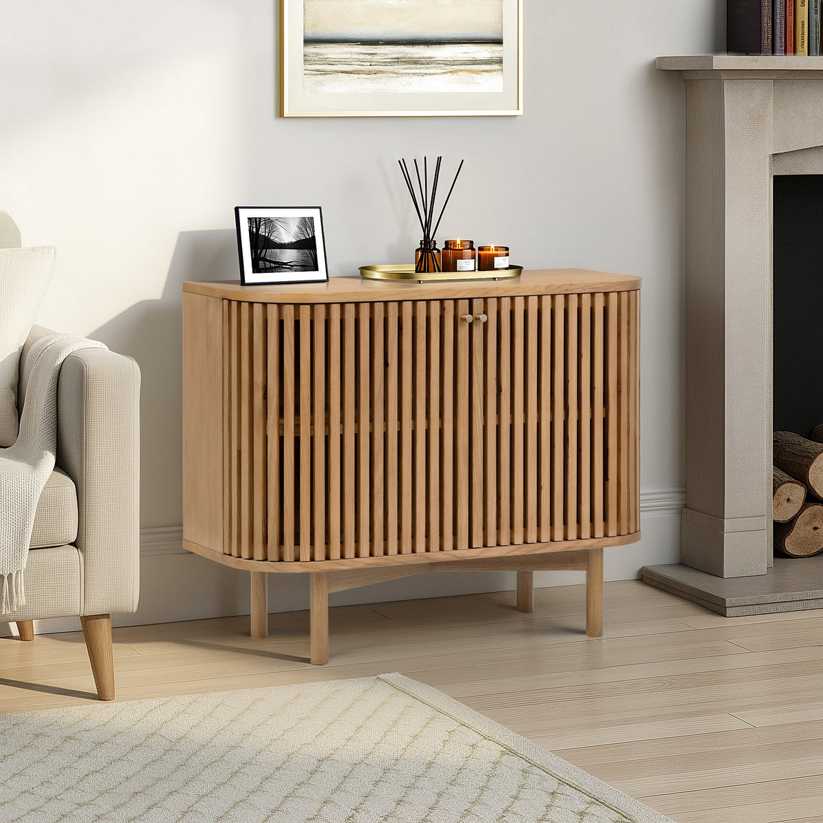 Shorwell Oak Slatted Small Sideboard