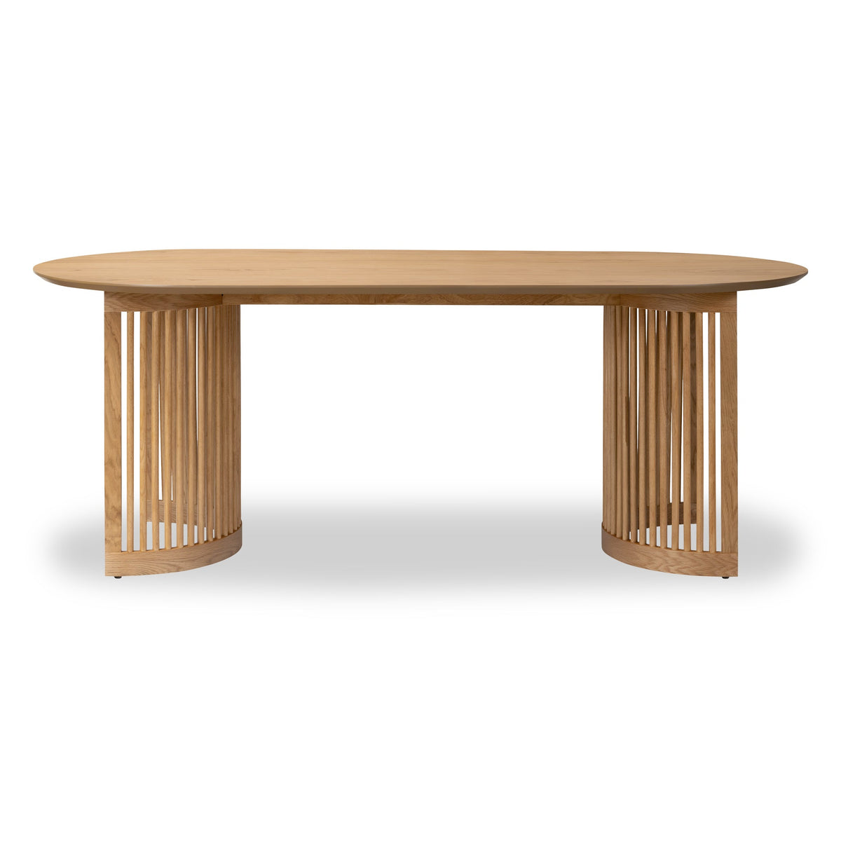 Shorwell Oak 200cm Slatted Oval Dining Table